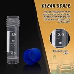 100 Pcs 2ml Plastic Vials with Caps