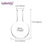 2-Pack 500ml Flat Bottom Glass Boiling Flasks