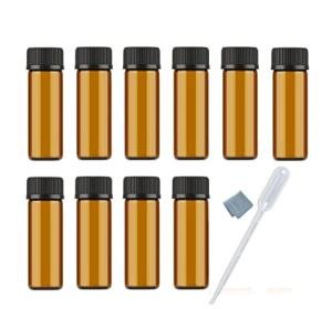 10-Pack 5ML Amber Glass Bottles with Caps