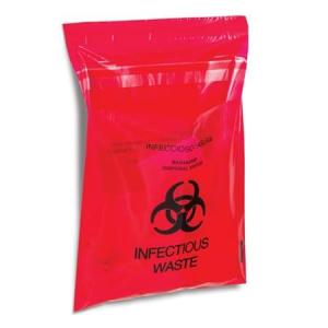 Biohazard Waste Bags - 100 Pack, 6" x 6