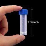 50-Pack 5ml Plastic Test Tubes with Screw Caps
