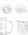 QWORK 1000ml Borosilicate Glass Beaker Mugs - 2 Pack