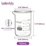 10-Piece Thick-Walled Glass Beaker Set, 150 ml