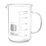 QWORK 1000ml Borosilicate Glass Beaker with Handle