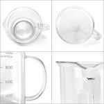 QWORK 1000ml Borosilicate Glass Beaker with Handle