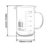 QWORK 1000ml Borosilicate Glass Beaker with Handle