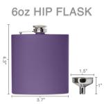 Matte Purple 6 oz Stainless Steel Hip Flask Set