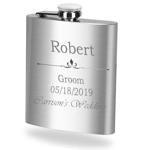 Personalized Stainless Steel Hip Flask - 6 Oz