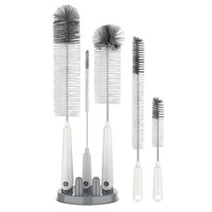 5-Pack Bottle Brush Cleaning Set with Holder