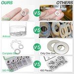 Stainless Steel Flat Washers Set - 580 Pieces