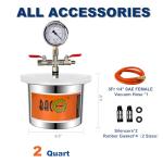 BACOENG 2 Quart Stainless Steel Vacuum Chamber Kit