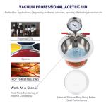 BACOENG 2 Quart Stainless Steel Vacuum Chamber Kit