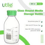 Borosilicate Glass Media Bottles with Screw Caps
