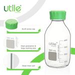 Borosilicate Glass Media Bottles with Screw Caps