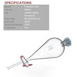 Fristaden 500mL Lab Separatory Funnel with PTFE Stopcock