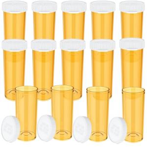 Clear Plastic Pill Bottles with Caps - 14 Pack