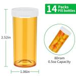 Clear Plastic Pill Bottles with Caps - 14 Pack