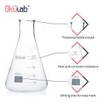 Okulab 6-Piece 100ml Glass Conical Flask Set
