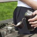 Kikkerland Stylish Leather Flask