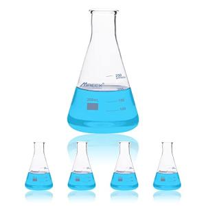 Maccx 8.5oz Narrow-Mouth Glass Erlenmeyer Flask, 4-Pack