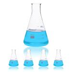 Maccx 8.5oz Narrow-Mouth Glass Erlenmeyer Flask, 4-Pack