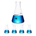Maccx 8.5oz Narrow-Mouth Glass Erlenmeyer Flask, 4-Pack
