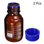 PATIKIL 250mL Round Glass Reagent Bottles - 2 Pack