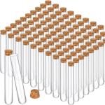 100PCS Clear Glass Test Tubes with Cork Stoppers