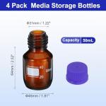 4 Pack 50ml Borosilicate Glass Storage Bottles