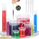Moveland Plastic Graduated Cylinder and Beaker Set