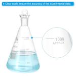 PATIKIL 1000ml Erlenmeyer Flask with Glass Stopper