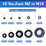 OURUI 600Pcs Nylon Flat Washers Assortment Kit