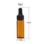 Amber 5ml Dropper Bottles - 100 Pcs Set