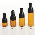 Amber 5ml Dropper Bottles - 100 Pcs Set