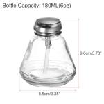 6Oz Glass Pump Dispenser Bottle with Metal Cover