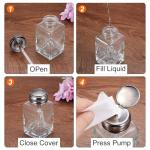 6Oz Glass Pump Dispenser Bottle with Metal Cover