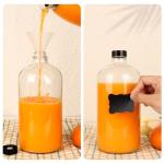 4 Pack 32 oz Clear Boston Round Glass Bottles