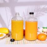 4 Pack 32 oz Clear Boston Round Glass Bottles