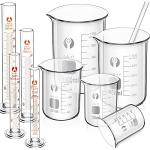 Feekoon 10-Piece Glass Beaker and Cylinder Set
