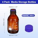 PATIKIL 4 Pack 500ml Glass Storage Bottles