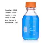 Kestun 500ml Round Media Bottles - 2 Pack