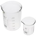 2pcs Low Form Glass Lab Beakers - 100ml & 500ml