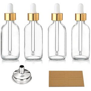 Glass Dropper Bottles Set with Funnel & Labels