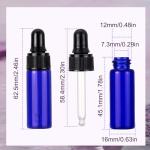 Blue 5ml Dropper Bottles with Tapered Glass - 20 Pack