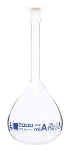 EISCO 2000ml Volumetric Flask with Polypropylene Stopper