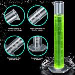 Teenitor Plastic Graduated Cylinders and Beakers Set