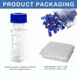 100 Pack 2mL HPLC Autosampler Vials with Caps