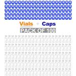 100 Pcs 2ml HPLC Autosampler Vials with Caps