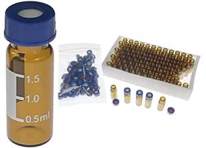 2ml Amber HPLC Vials with Screw Caps, 100 Pack