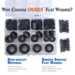 OURUI 600Pcs Nylon Flat Washers Assortment Kit
